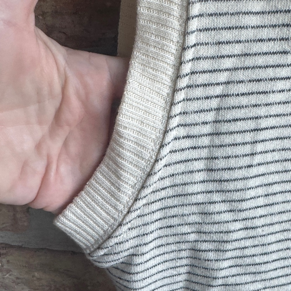 By Together Cream Mini-stripe Textured Knit Top - Picture 5 of 7